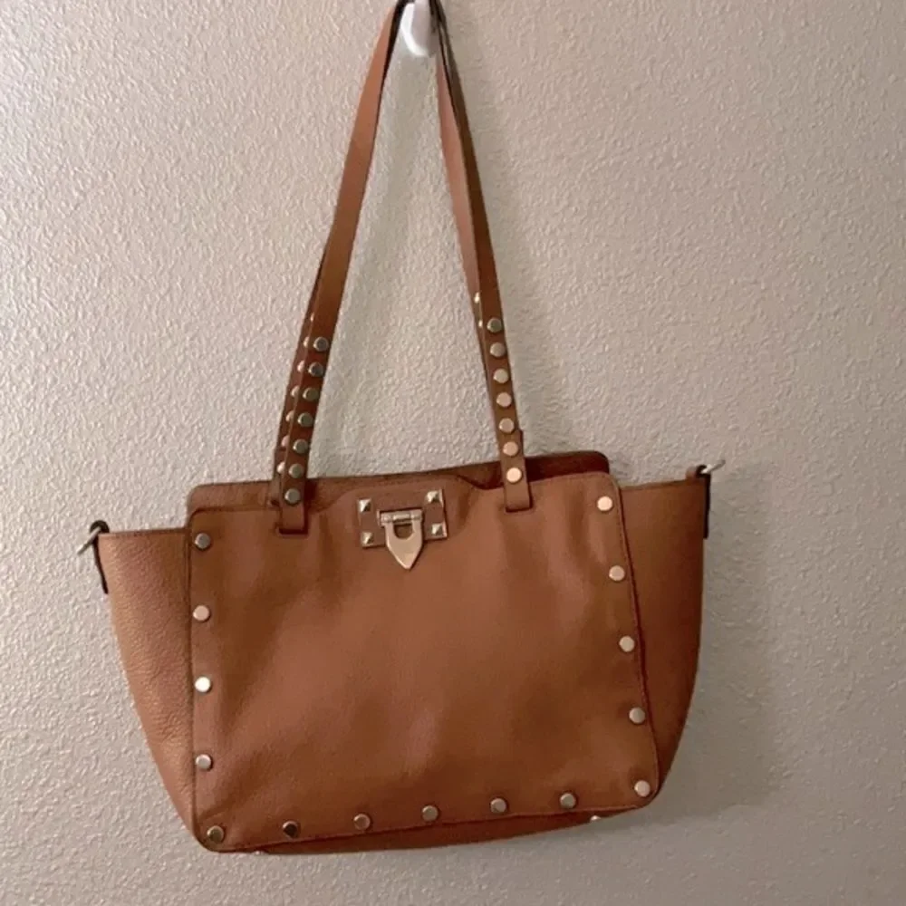 LAURENT Teffel Studded Pebbles Leather Tote